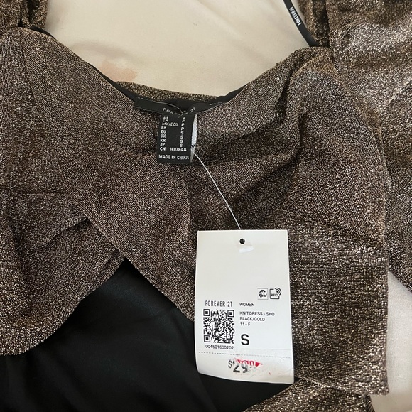 NWT Forever 21 Gold Cut Out Dress - Picture 5 of 6